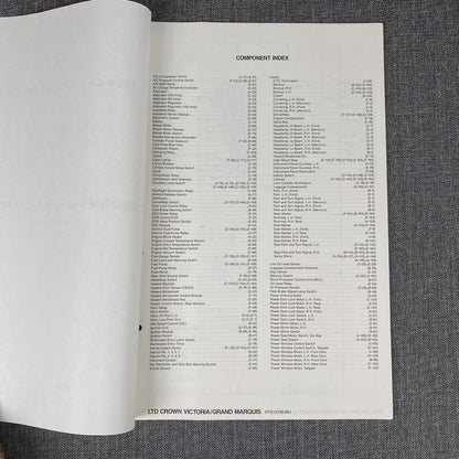 OEM 1989 Ford LTD Crown Victoria / Grand Marquis Electrical Wiring Diagram