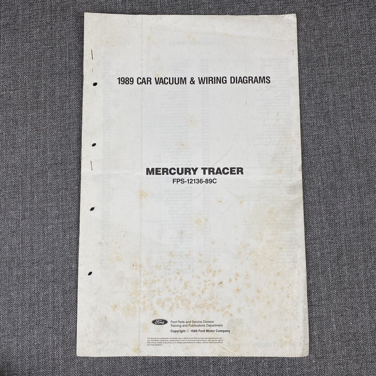 OEM 1989 Ford Mercury Tracer Electrical Wiring Diagram