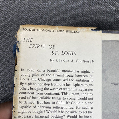 The Spirit Of St. Louis Charles A Lindbergh 1953  Book of the Month Selection