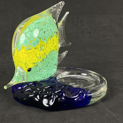 Vintage Party Lite Tropical Fish Blown Glass Votive Tea Light Candle Holder