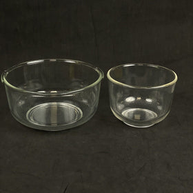 Vintage 2 Clear Glass Mixing Bowls fit for Sunbeam Mixmaster