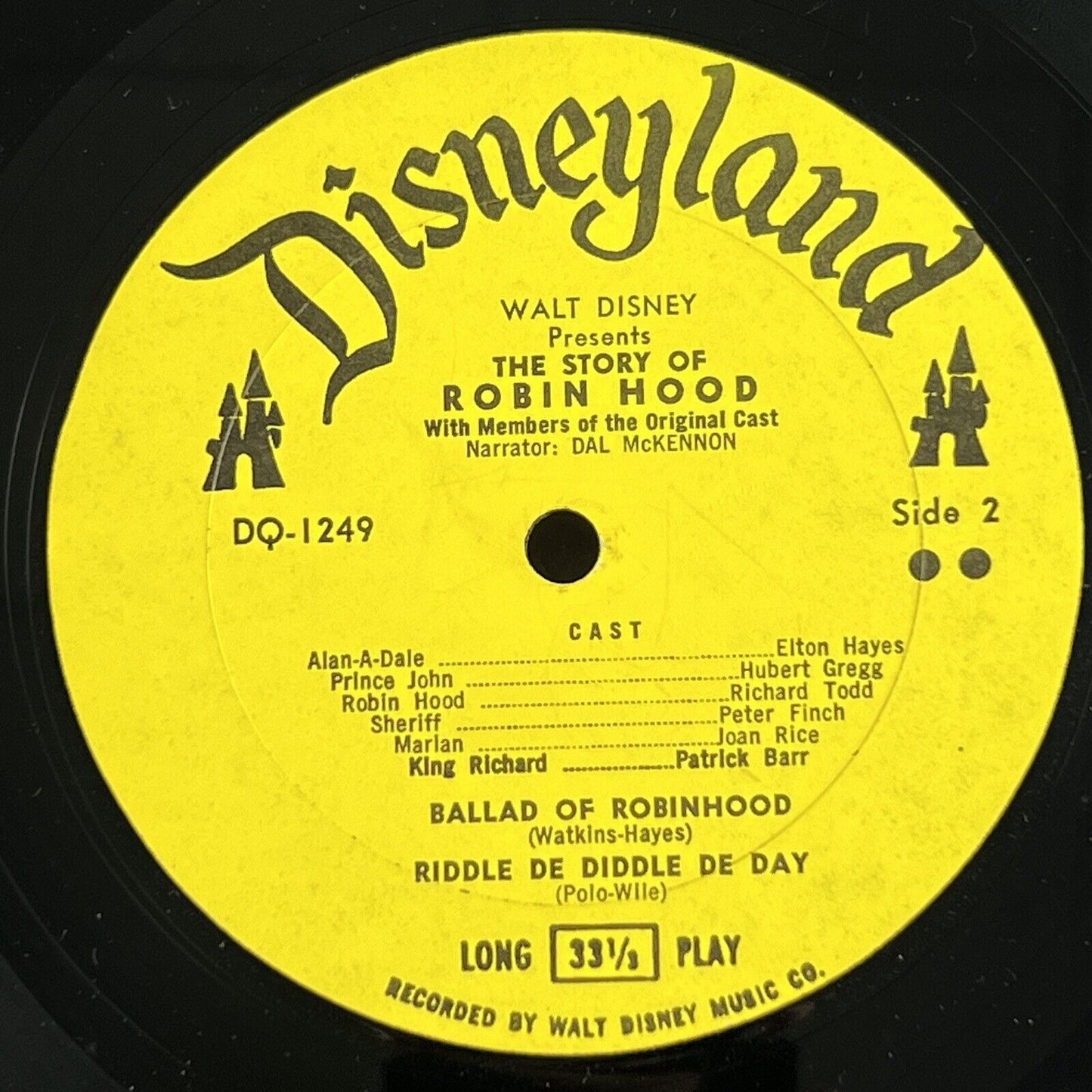 Walt Disney The Story of Robin Hood 1963 LP DQ-1249