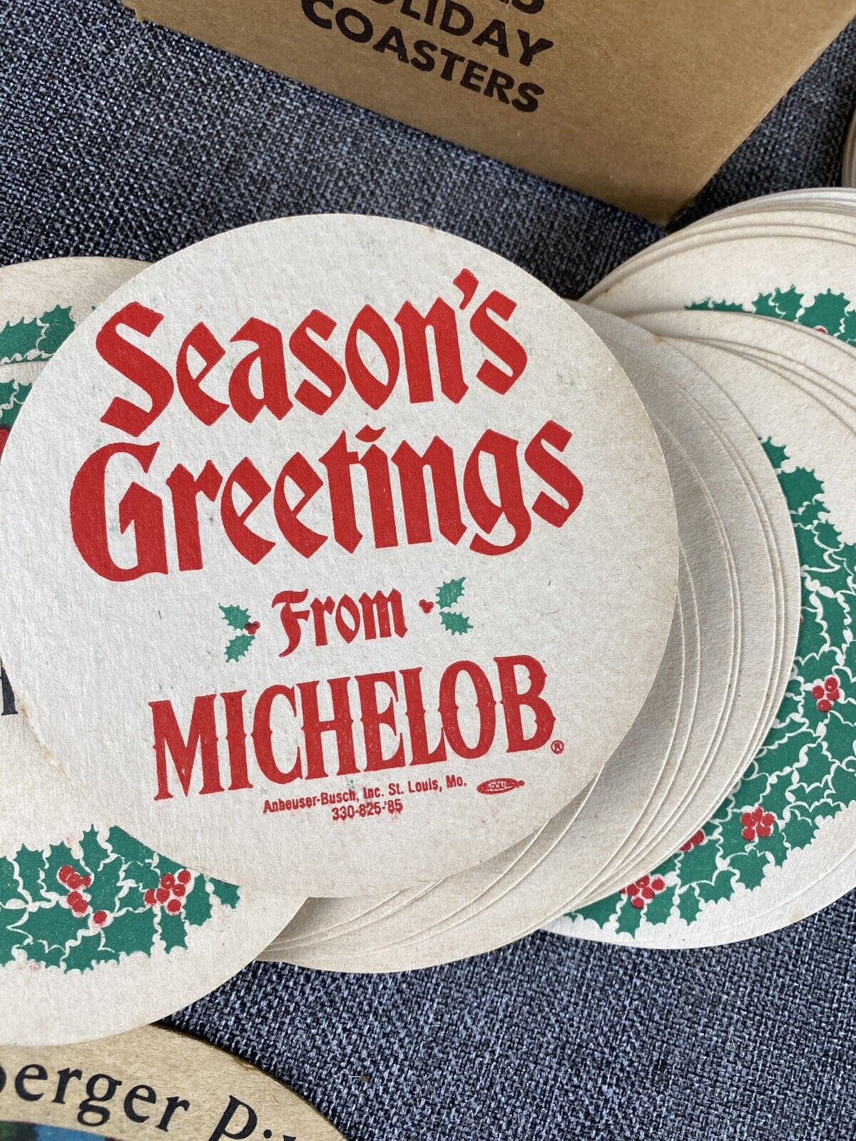 Vintage Michelob Christmas Greetings and other Beer Coasters lot