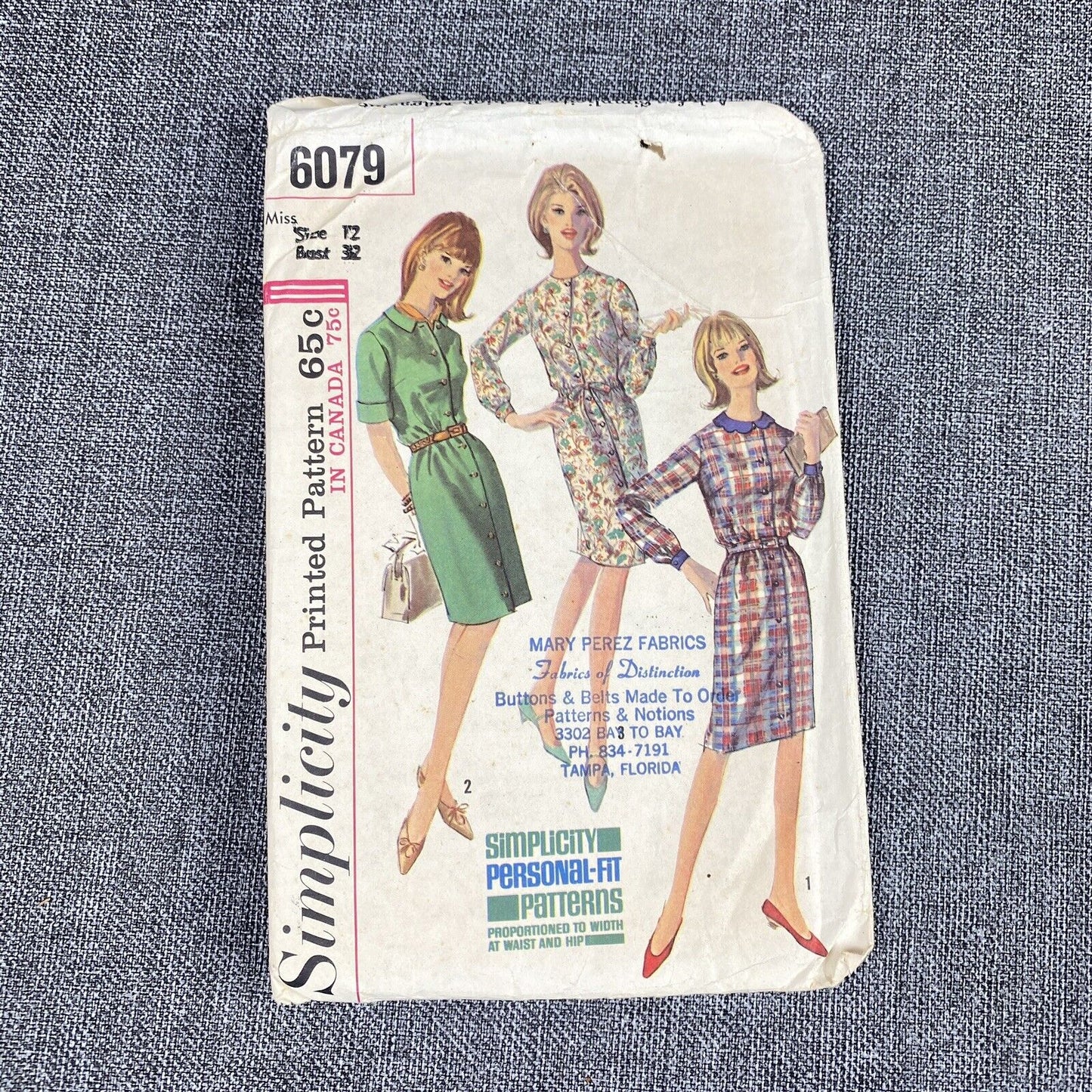 Vintage Women Sewing Patterns 1970's #9837 #6081 #6079 Size 12