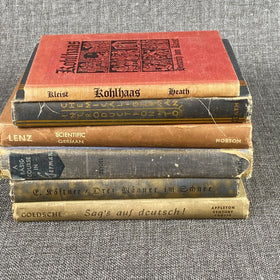 German School Books Vintage lot of 6, Scientific German, German Course etc...