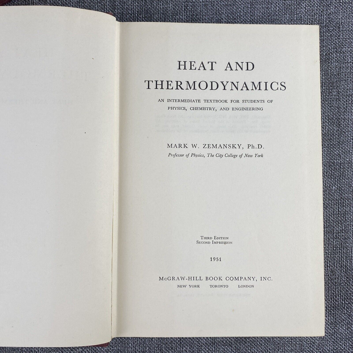 McGraw-Hill Engineering Books, Optics, Thermodynamics, Mechanics etc... 1940's