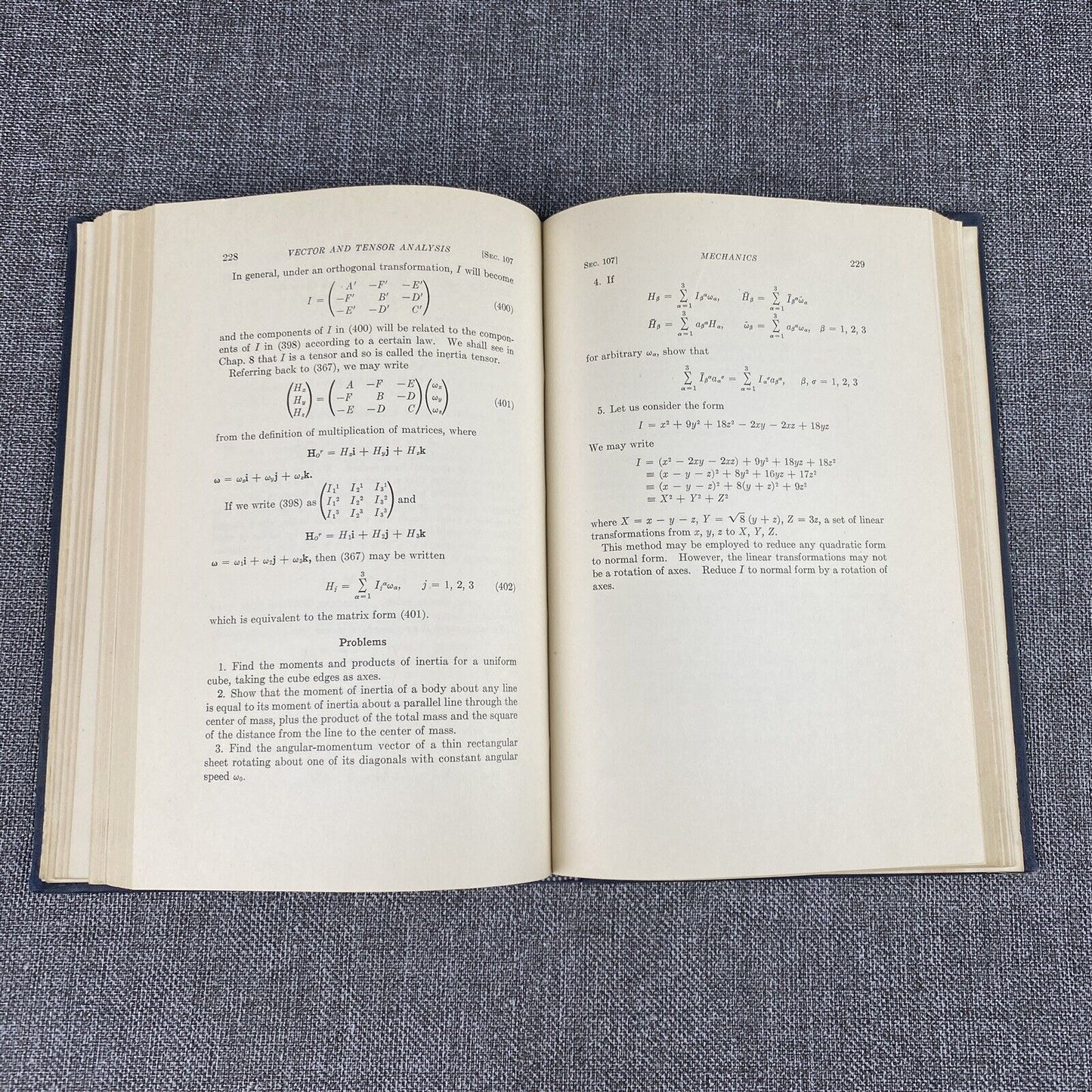 Vector and Tensor Analysis by Harry Lass, 1950, McGRAW-HILL, Very Good