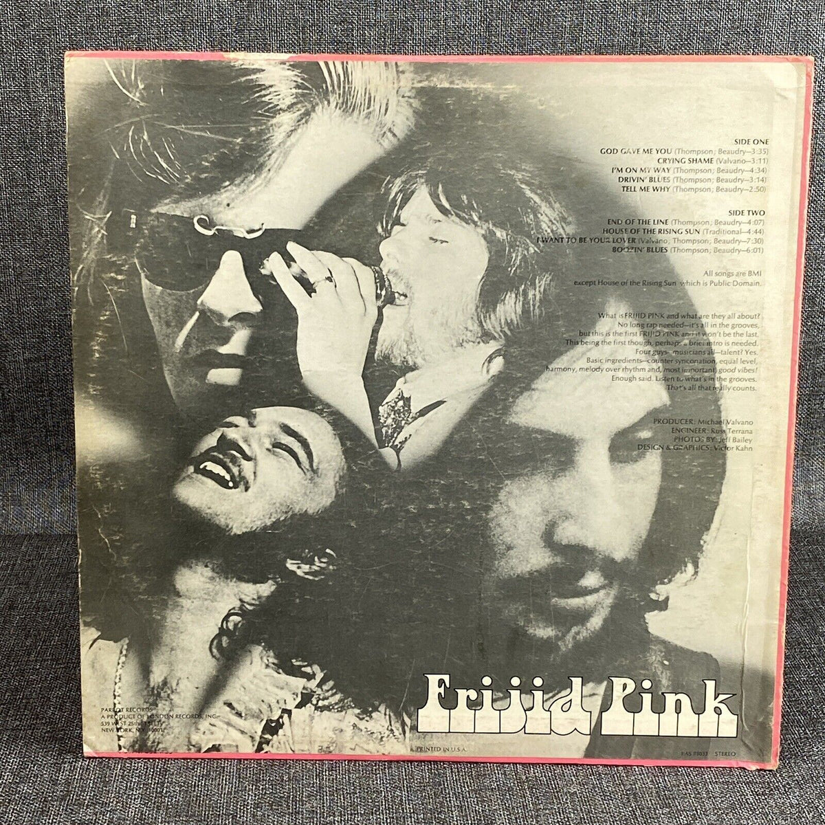 FRIJID PINK - Self Titled (Parrot)(60s Psychedelic) - 12" Vinyl Record LP