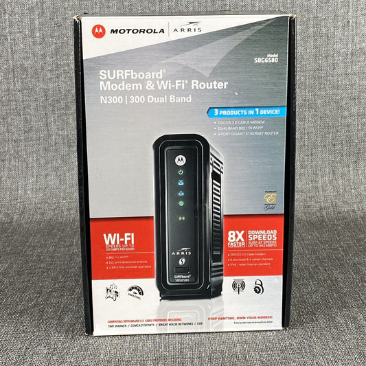 Motorola Arris SURFboard Modem & WiFi Router SBG6580 N300 Dual Band