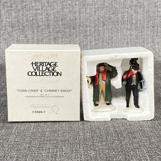 Department 56 Heritage Dickens Village TOWN CRIER & CHIMNEY SWEEP 5569-7 Retired