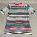 Per se Carlisle Women Colorful Short Sleeve Sweater Size L Large 100% Cotton