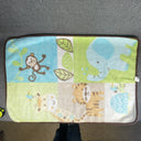 Garanimals Gray Animals Baby Blanket Green Blue Plush Giraffe Elephant Tiger