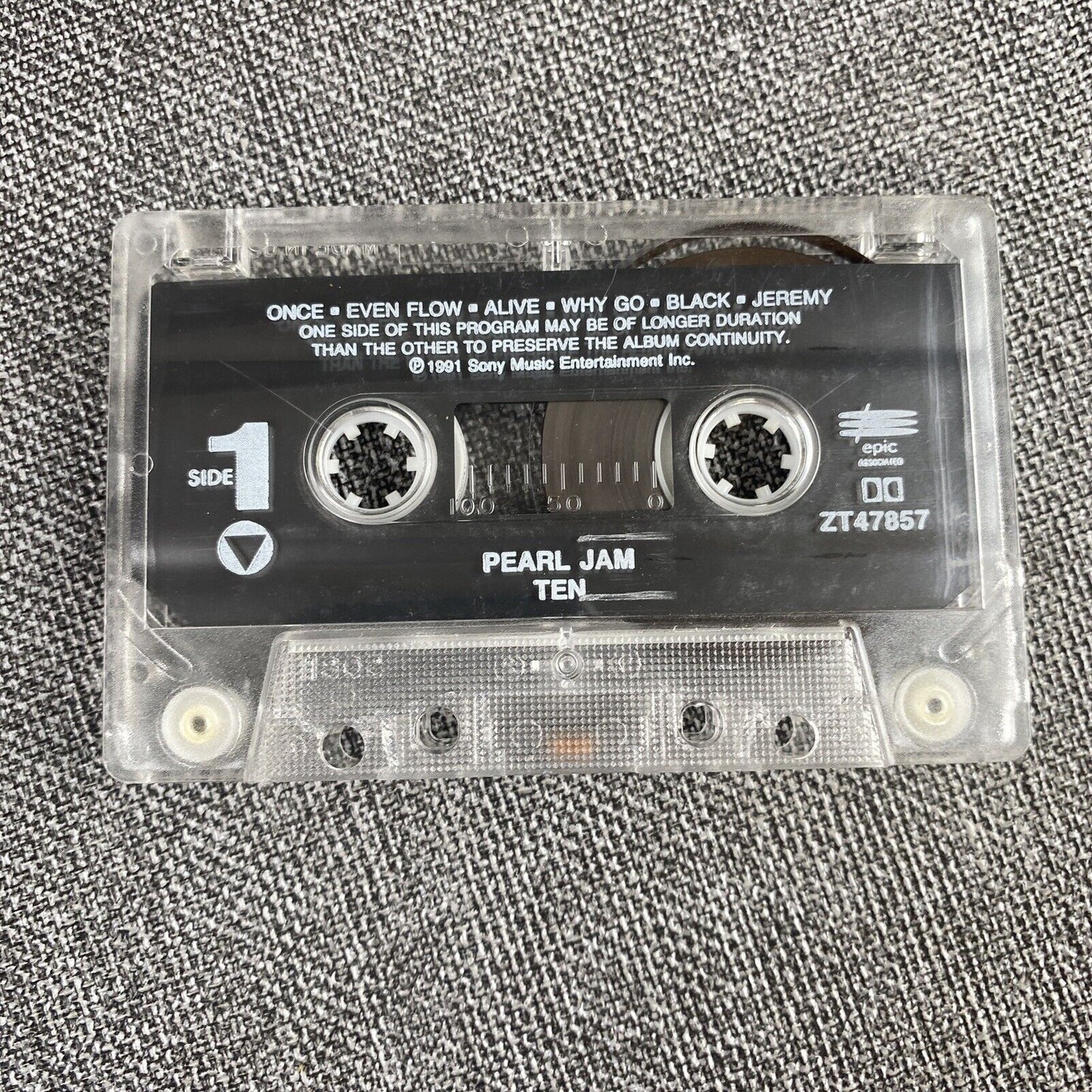 Pearl Jam ZT 47857 Cassette Tape 1991