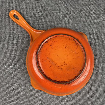 VTG Cousances Le Creuset #16 Orange Flame 7” Enameled Cast Iron Skillet VGC