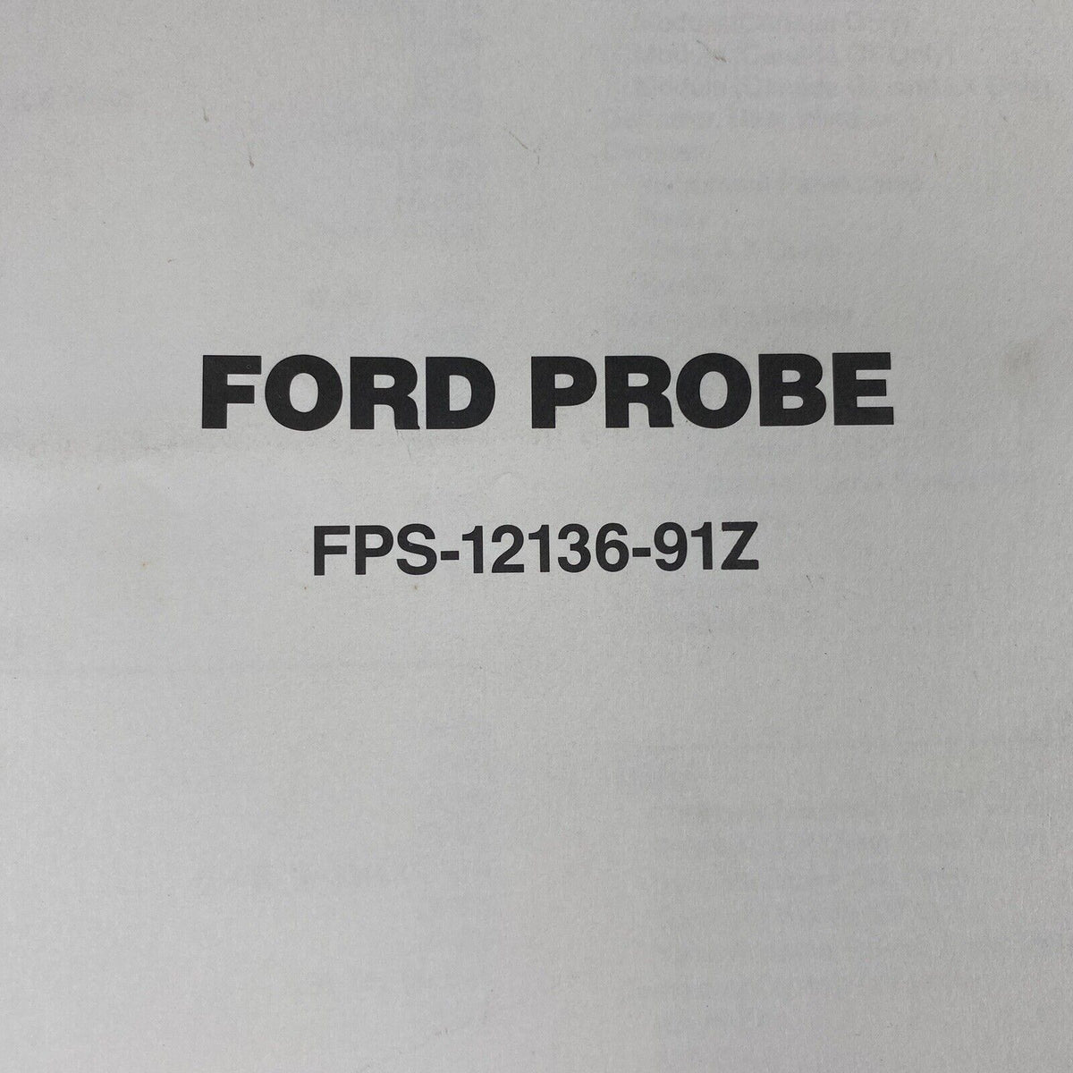 OEM 1991 Ford Probe Car Electrical Wiring Diagrams