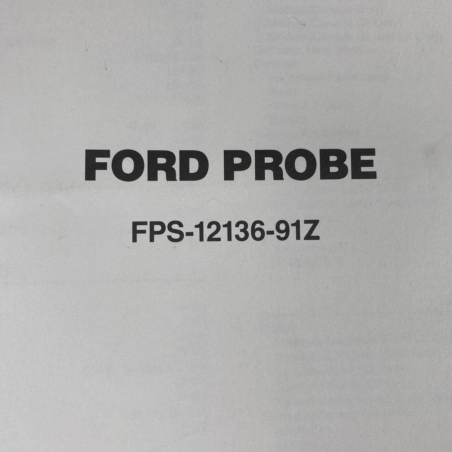 OEM 1991 Ford Probe Car Electrical Wiring Diagrams