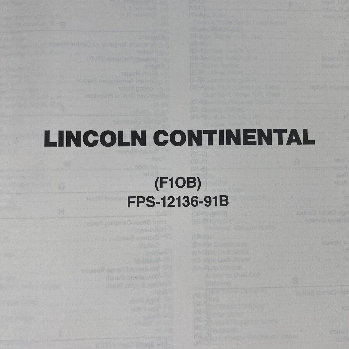 OEM 1991 Ford Lincoln Continental Car Electrical Wiring Diagrams