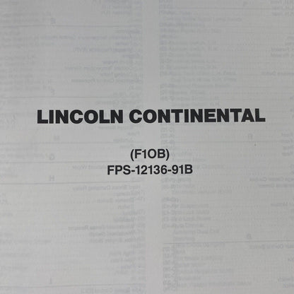 OEM 1991 Ford Lincoln Continental Car Electrical Wiring Diagrams