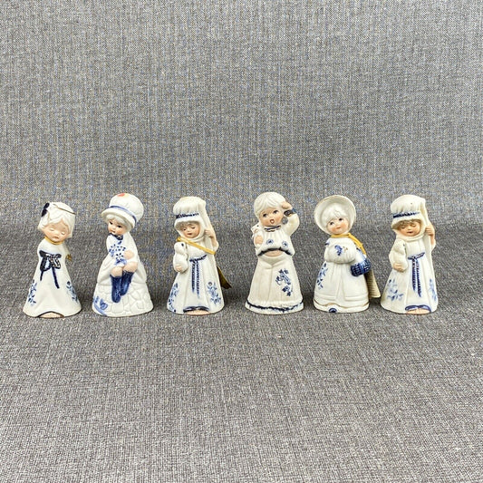 Vintage Royal Majestic Bells Bisque Porcelain Figurine Set Of 6 by JASCO