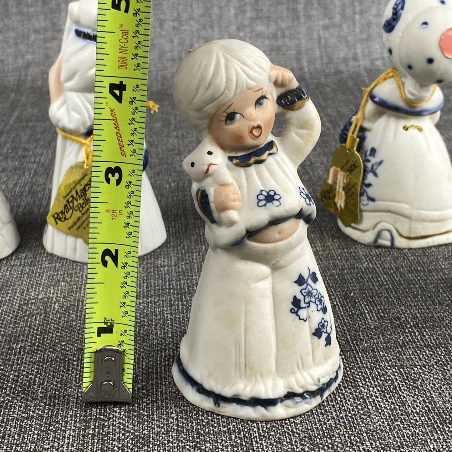 Vintage Royal Majestic Bells Bisque Porcelain Figurine Set Of 6 by JASCO