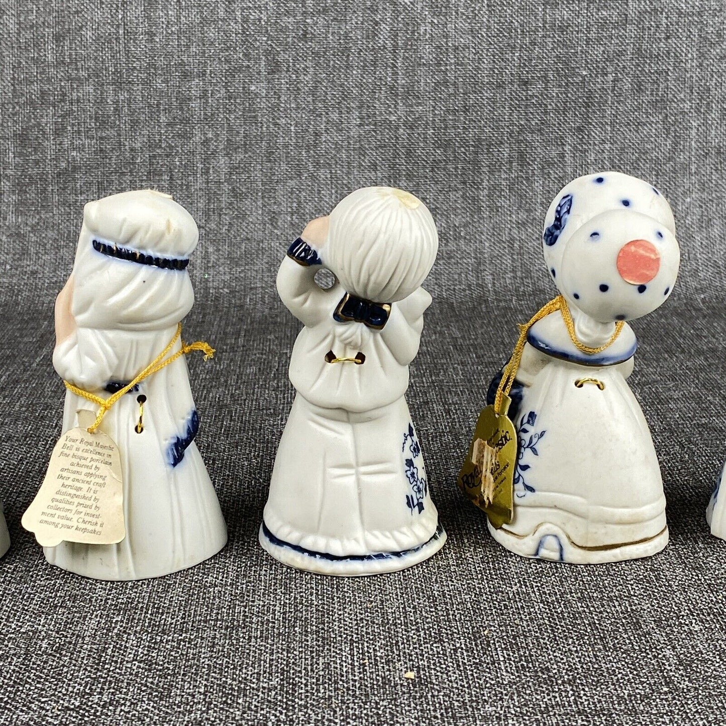 Vintage Royal Majestic Bells Bisque Porcelain Figurine Set Of 6 by JASCO