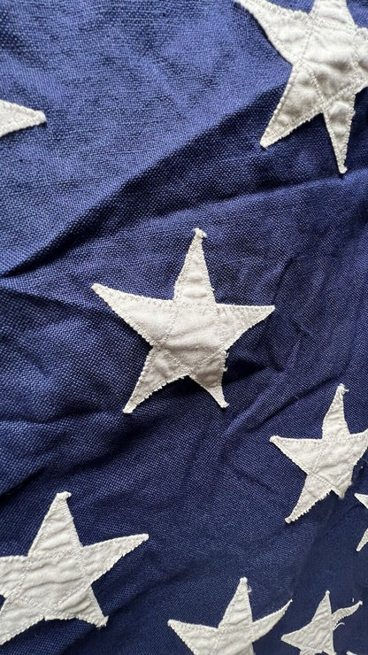 Vintage LARGE 50 Star Flag Stars Stripes Cloth Valley Forge 5' x 9' 2 Ply