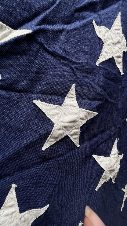 Vintage LARGE 50 Star Flag Stars Stripes Cloth Valley Forge 5' x 9' 2 Ply