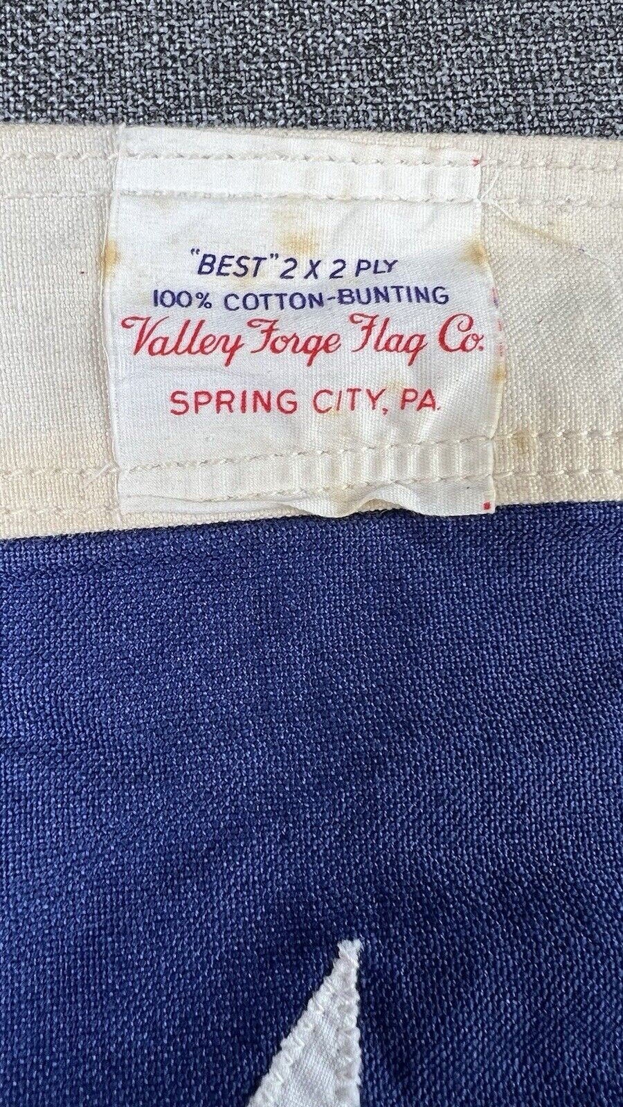 Vintage LARGE 50 Star Flag Stars Stripes Cloth Valley Forge 5' x 9' 2 Ply