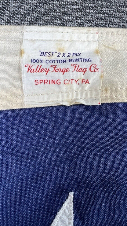 Vintage LARGE 50 Star Flag Stars Stripes Cloth Valley Forge 5' x 9' 2 Ply