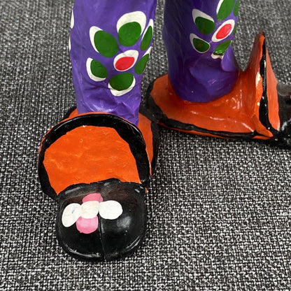 Mache Clown Umbrella Handpainted Vintage Colorful