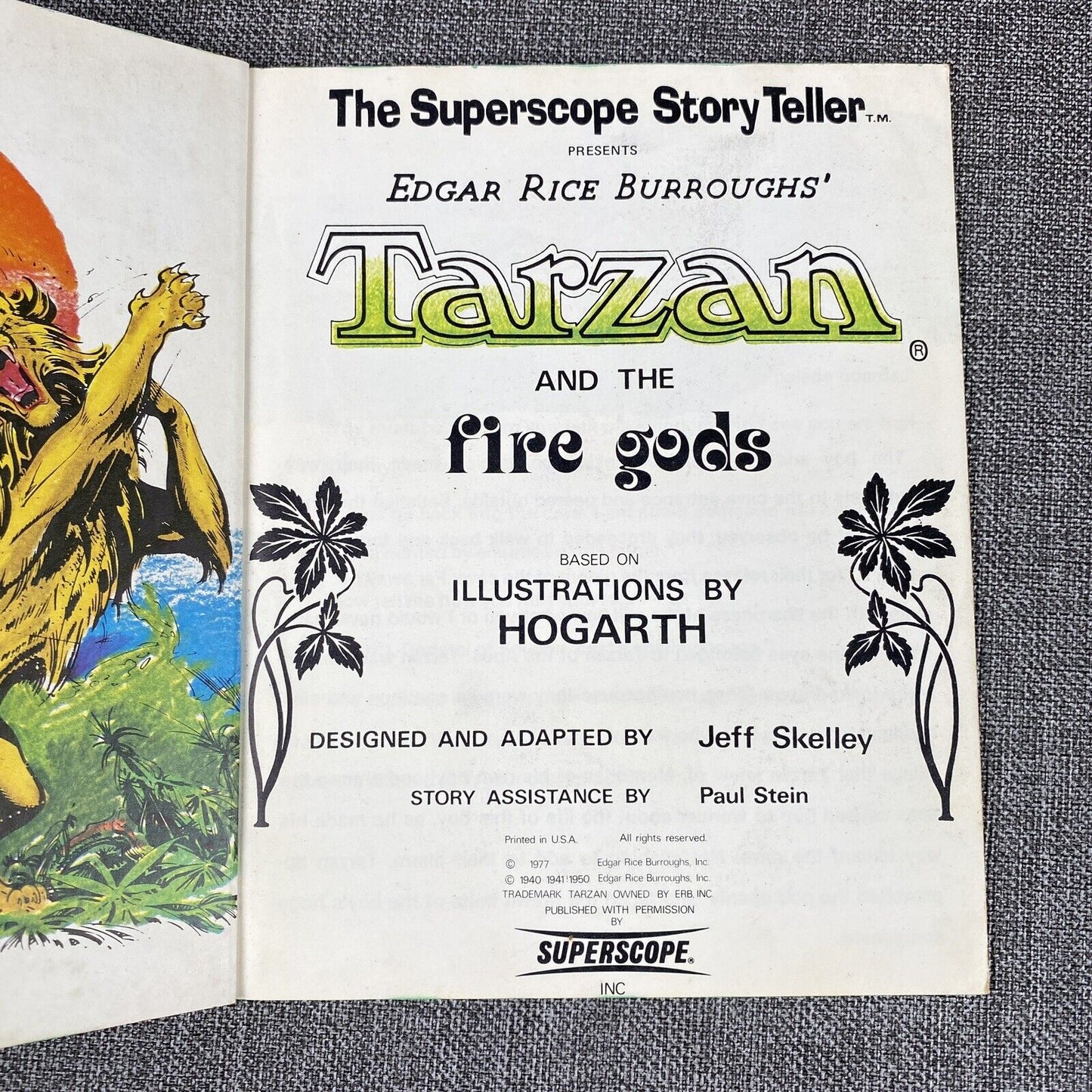 TARZAN Superscope Story Teller, The Amazons and Fire Gods 1977 Vintage