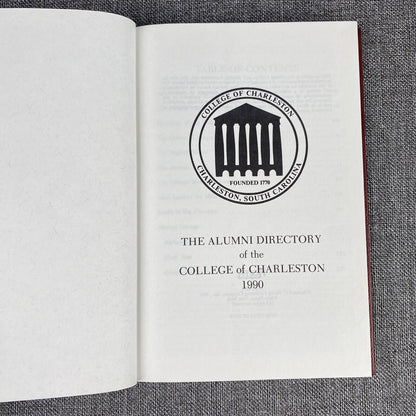 The Alumni Directory of the College of Charleston 1990 Book