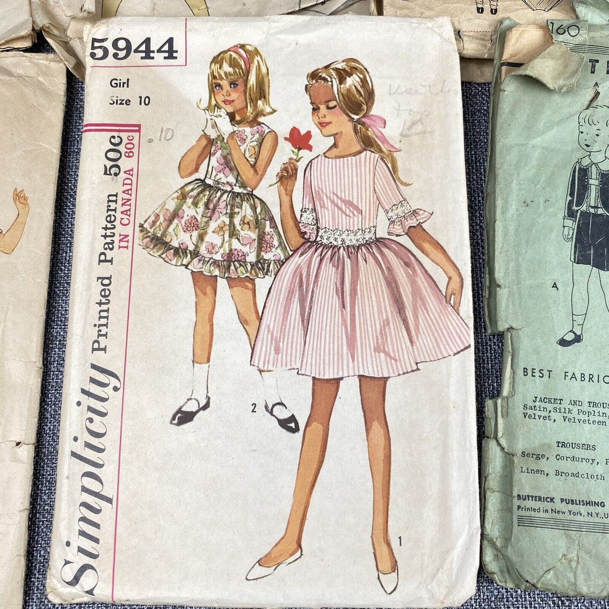 Lot of 11 Vintage Sewing Patterns Cut , young girls, kids , 1940's-1960's