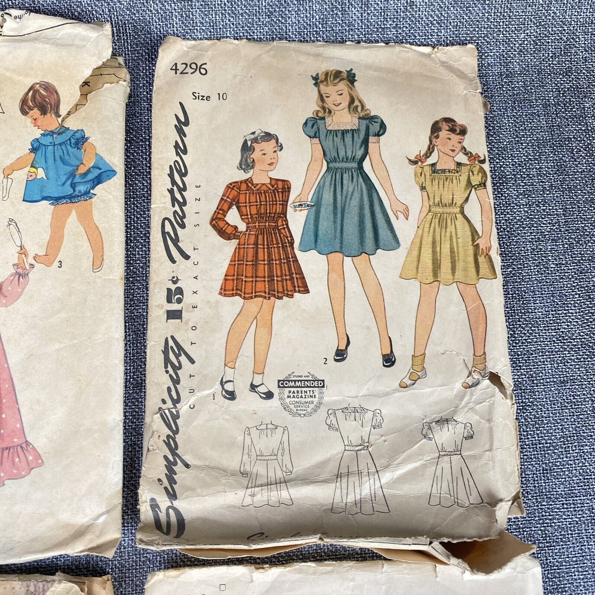 Lot of 11 Vintage Sewing Patterns Cut , young girls, kids , 1940's-1960's