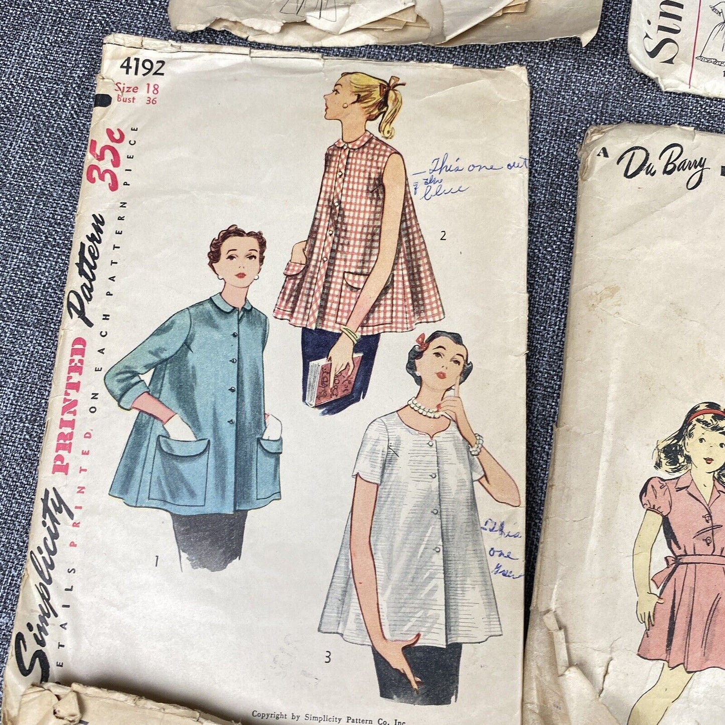 Lot of 11 Vintage Sewing Patterns Cut , young girls, kids , 1940's-1960's