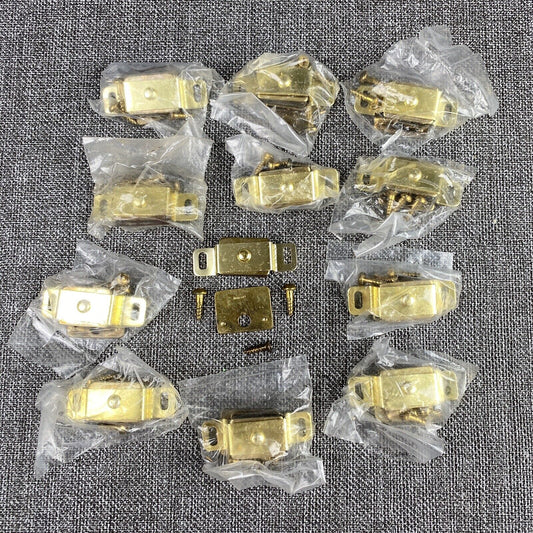 Vintage Furniture Hardware Brass Cabinet Door Magnets lot of 12