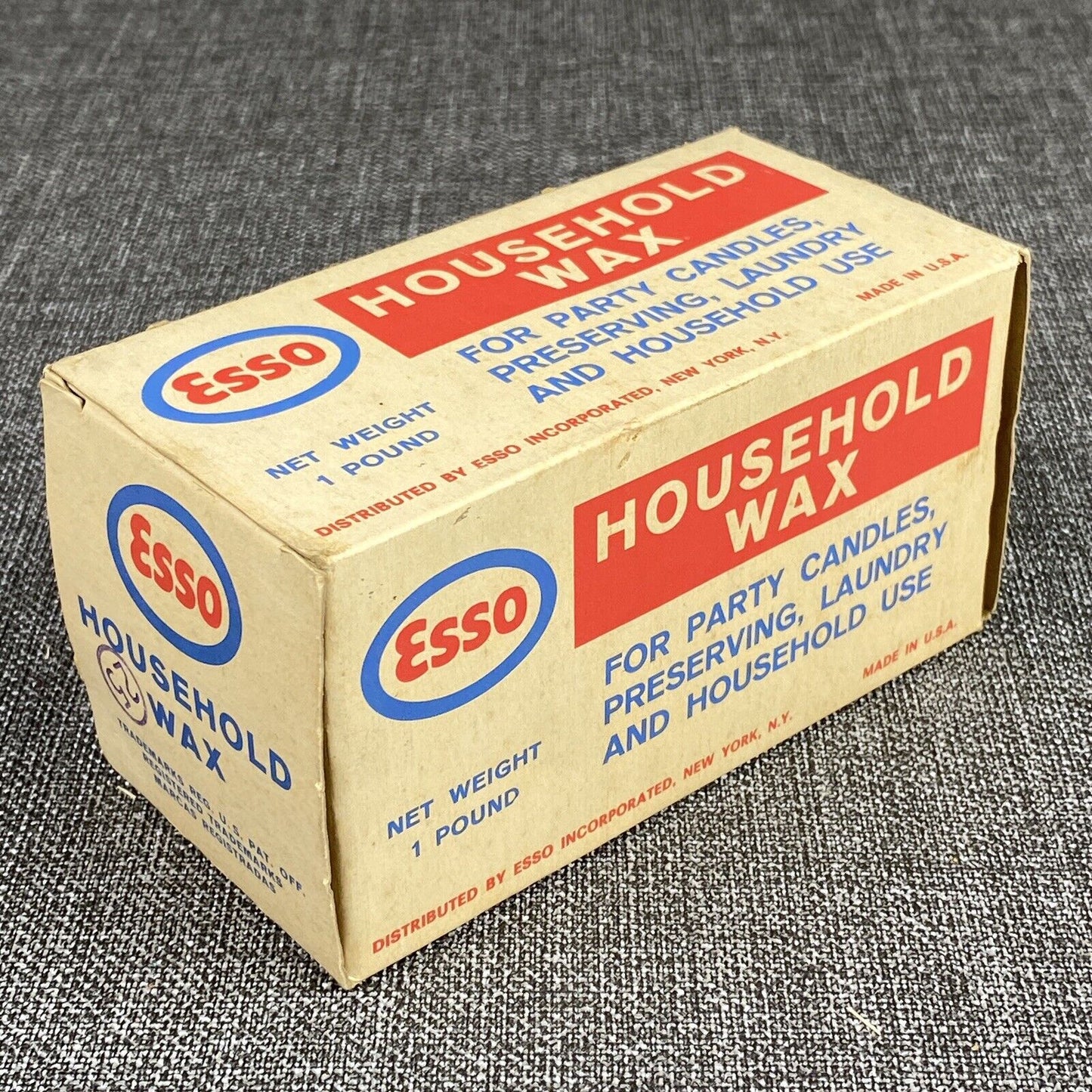 Vintage Esso Household Wax w/ Original Box