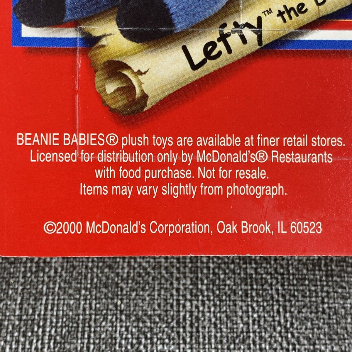 TY McDonald's Beanie Baby " Liberty the Bear 1996 SEALED