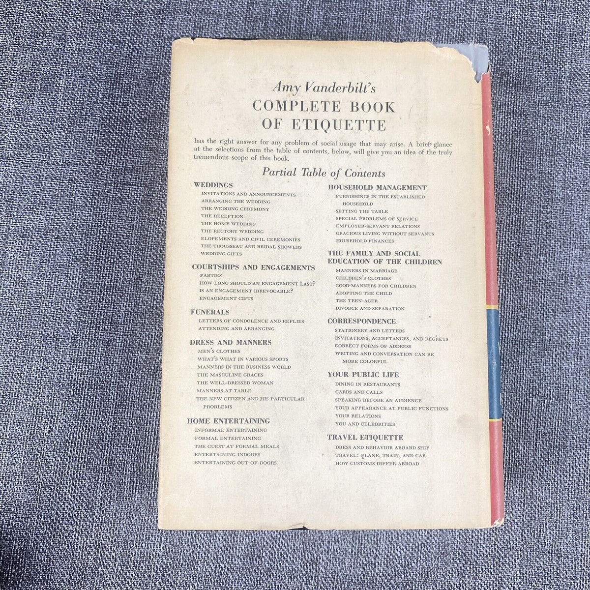 Amy Vanderbilt’s Complete Book of Etiquette 1958