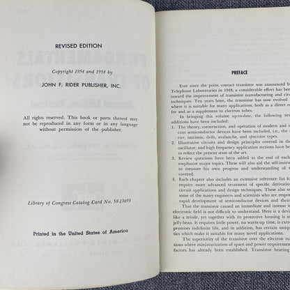 Fundamentals of Transistors by Leonard Krugman Second Revised Edition 1958