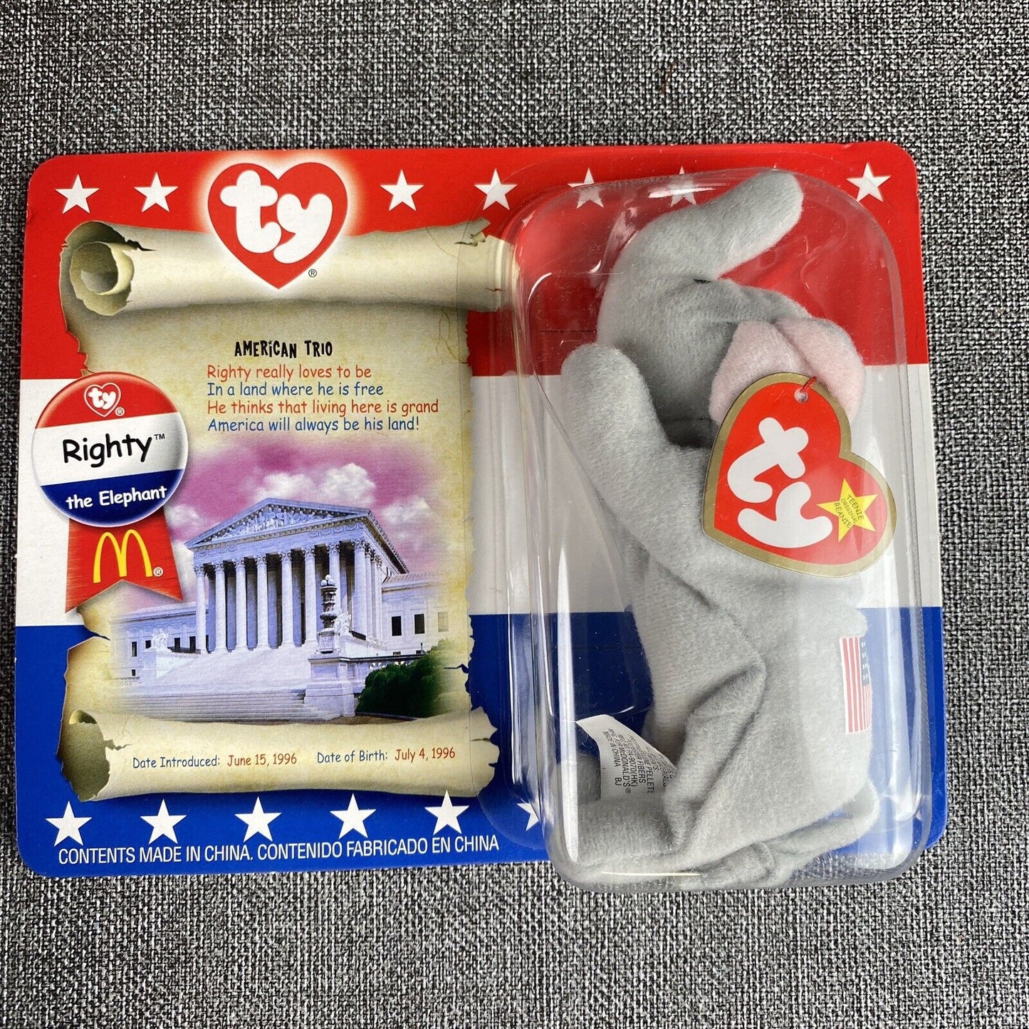 McDonald’s Ty Beanie Babies  American Trio Set , 2000 ,Sealed