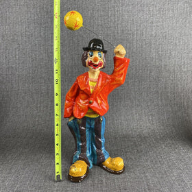 Vintage Colorful Mexico Paper Mache Clown with a Balloon 16 inches tall