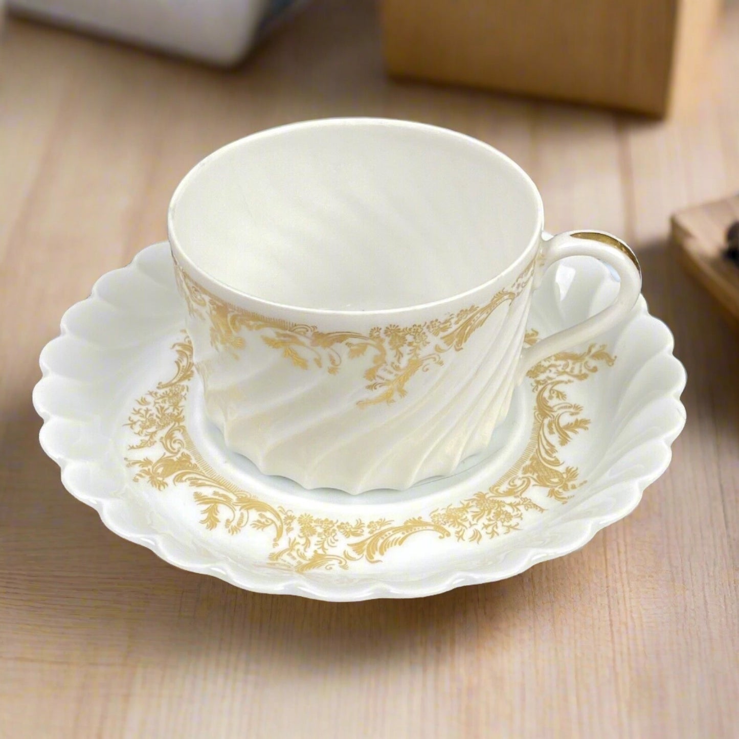 Haviland Limoges Ladore Cup & Saucer with Gold Floral France