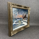 Rita Smith Original Oil Painting Winter Scene Framed 17" x 14"