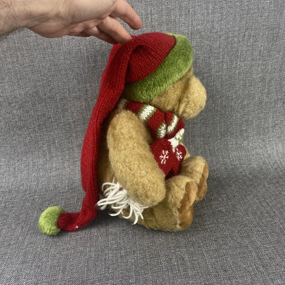 Dillards Christmas Bear Stuffed 2003 Animal Plush with Scarf 14" tall