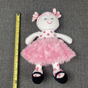 Baby Starters Plush Pink Polka Dot Baby Girl Doll Swirl Rosette Skirt Lovey 11"