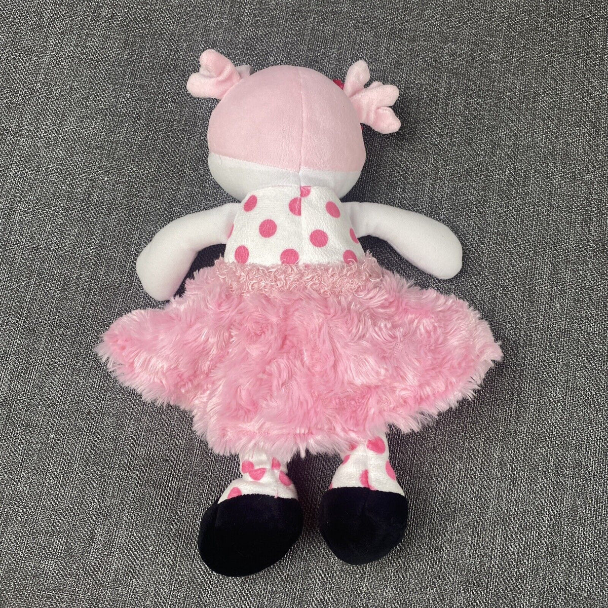 Baby Starters Plush Pink Polka Dot Baby Girl Doll Swirl Rosette Skirt Lovey 11"