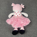 Baby Starters Plush Pink Polka Dot Baby Girl Doll Swirl Rosette Skirt Lovey 11"