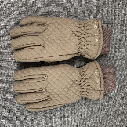 Thinsulate London Fog Quilted Brown Leather Womens Gloves Size Medium