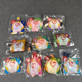 McDonalds Ty Teenie Beanies 1996 Full Set of 10 NIP Happy Meal Toys